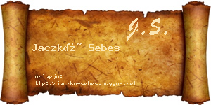 Jaczkó Sebes névjegykártya